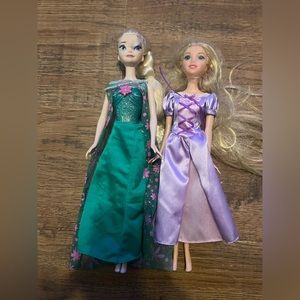 Disney Barbie dolls Rapunzel & Elsa 10-12 inch